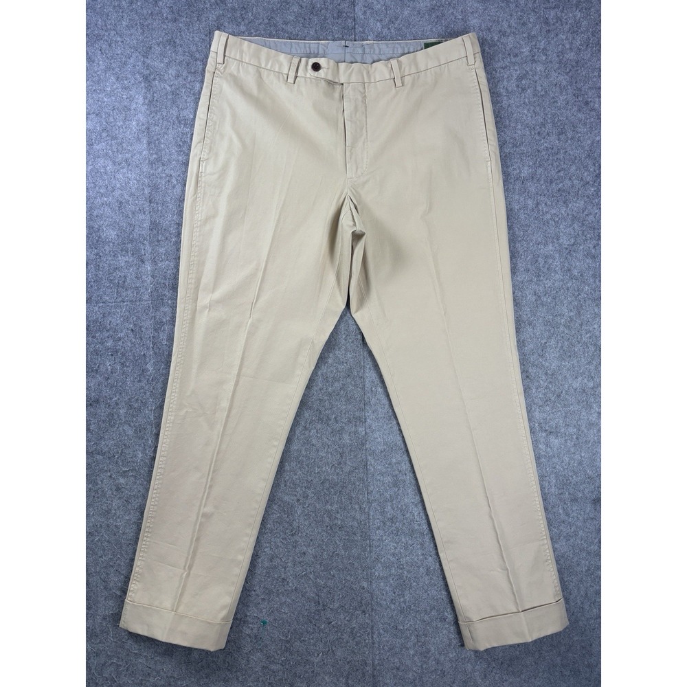 Sid Mashburn Sport Trousers Mens 38 Khaki Cotton Straight Chino Preppy Excellent